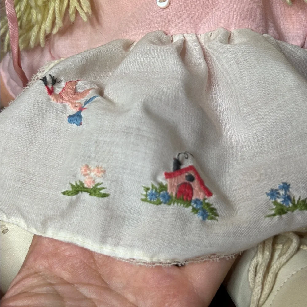 Blue Box 1983 Doll in Pink Embroidered Dress with Blonde Hair Vintage